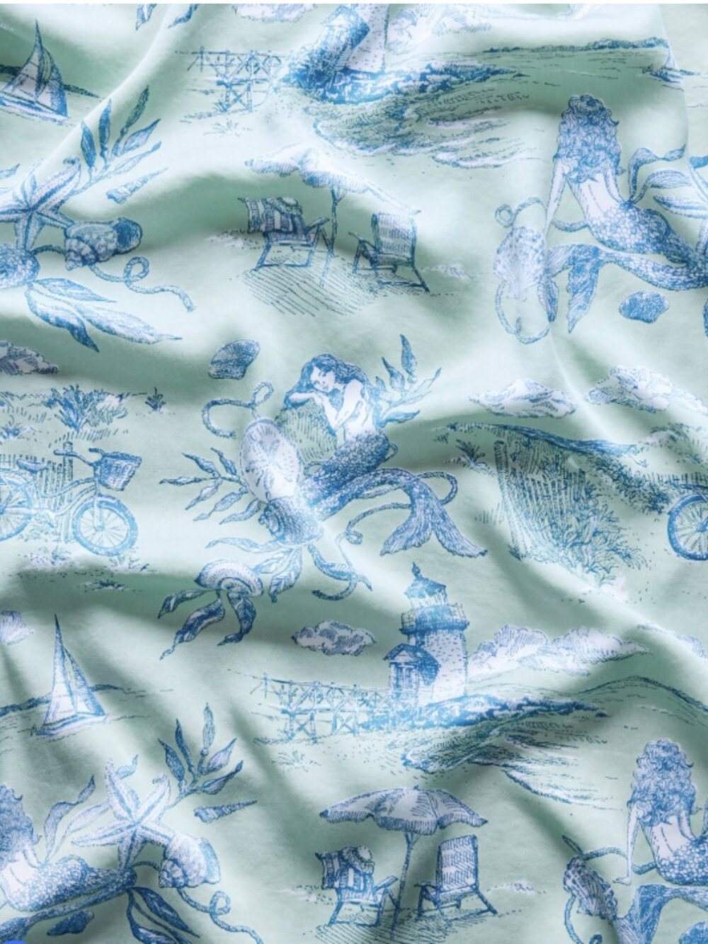 Eco Satin Ruffle Set in Mermaid Toile S by Printfresh NWT - Picture 4 of 6